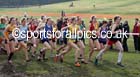 Soon after the start of the under-17 women Lydia Turner (North East) and Harriet Knowles-Jones (Cheshire) at the front in the Inter Counties Cross Country, Cofton Park, Birmingham. Photo: David T. Hewitson/Sports for All Pics